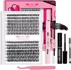 DIY Lash Extension Kit 280Pcs Lash Clusters Eyelash Extension Kit with La