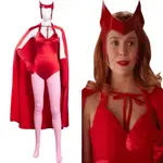 女士 WANDAVISION SCARLET WITCH WANDA MAXIMOFF 角色扮演服裝女士連身衣套裝萬聖節