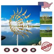 Durable Garden Wind Spinner Set - 3D Kinetic Sculptures with Weather Resistance