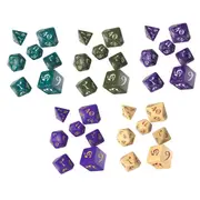 [Q-Workshop] Q Workshop Classic RPG Dice Set of 7 - Purple & Yellow