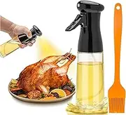Oil Sprayer for Cooking, 220ml Glass Olive Oil Sprayer Mister with Brush, Olive Oil Vinegar Spritzer Sprayer Bottles Oil Dispenser for Kitchen