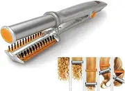 2 in 1 Rotating Iron, Ceramics Coating Curler Straightener,with Temperature Control Wet to Dry Hair Curling Tongs
