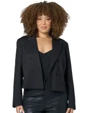 [Pink Dusk] Gimme More Cropped Blazer in Black
