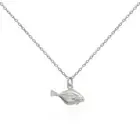 Fish pendant, solid Sterling Silver. Flat fish. Adjustable chain. Gift box. New.