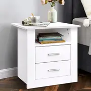 ALFORDSON Bedside Table - Aurel Clean-lined Nightstand (White)