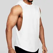 Men's Tank Top Vest Top Undershirt Sleeveless Hoodie Sleeveless Hooded Summer Plain Fashion Classic Casual Vacation Sport Daily Black White Red Top Tee for Men