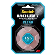 Scotch 3M MOUNT DOUBLE-SIDED MOUNTING TAPE | CLEAR | INDOOR 15 LB MULTI-SURFACE