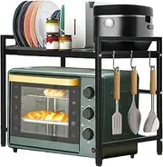 Microwave Rack for Kitchen,Adjustable Multilayer Microwave Shelf - No Drilling Microwave Shelf, Anti-Scratch Storage Stand for Closet, Garage