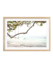 [Profile Australia] Australian Made Beach Swing Dreams Art Print A2 in Natural Frame