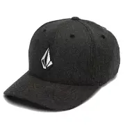 Volcom Men's Full Stone Heather Charcoal Heather Flexfit Hat (CHH)