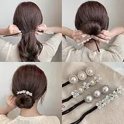 4 Pcs Tie Dye Deft Bun Hair Bun for Women Gradient French Twist Hairstyle Donut Hair Bun Maker Hair Ties Velvet Scrunchie Classy Multicolor Cloth Magic Clip Reusable Quick Bun