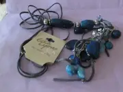 NEW/tags ERICA LYONS 25" cord w/10" beads on leather cords $32 necklace