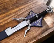 Witcher Sword Wild Hunt Geralt of Rivia Great Feline Swords w Scabbard & Plaque