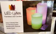 NU Flameless LED Lytes Candles Changes Colors Battery Vanilla Scent Remote timer