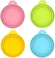 4pack Pet Can Covers,Dog Cat Food Can Lids,Universal BPA Free,Silicone Pet Food Can Lids Covers,Fits Most Standard Size Dog and Cat Can Tops for Pet Food Storage