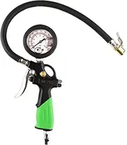 Daseeme Tire Inflator Pressure Gauge 230PSI Oil Immersed Tire Air Pump with Rubber Hose & Copper Nozzle Inflate/Deflate Pressure Meter for Car Motorbike Bicycle