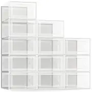 SEE SPRING X-Large Shoe Storage Box Fit Size 11 Clear Plastic Stackable Shoe ...
