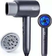 Hair Dryer, Portable Ionic Blow Dryer with Diffuser and Concentrator Nozzle, Dif