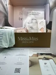 Miss To Mrs Bridal Wedding Box Bundle. Tank Top, Glass Water Bottle, Bucket Bag