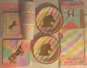 UNICORN SPARKLE Birthday Party Supply DELUXE Kit w/ Invitations & Banner