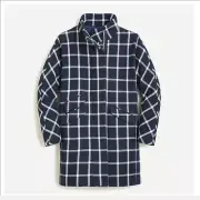 NWT -00-J.Crew Cocoon coat in windowpane Italian stadium-cloth wool