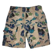 Pumpkin Patch Boys Shorts 4 Beach Boys Pumice Vintage Printed Canvas NWT