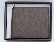 NEW AUTHENTIC MICHAEL KORS SLIM ANDY BIFOLD BROWN LEATHER MENS WALLET 86S9LMNF5B