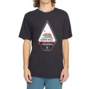 Volcom Men's Californeye-EH Washed Black Heather Short Sleeve T Shirt (WBH)