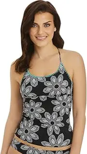 [Vera Bradley] Abby in Blanco Bouquet Printed Tankini Top