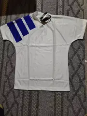 Adidas Three Stripe Equipment A Soccer Jersey White/Blue Size Medium, New!