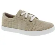 DREW Women's RUBY 19172 Comfort Lace-Up Sneaker, Natural Fabric, Size US 6 WW