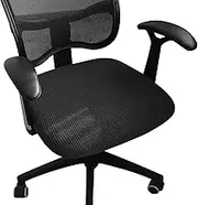 FORCHEER Office Desk Chair Seat Covers Stretch Water Resistant Jacquard Computer Chair Seat Cushion Slipcovers-Black