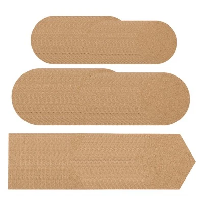 Multi Size 1mm Thick Adhesive Cork Sheets, 120 Pcs Squares Round Hexagon