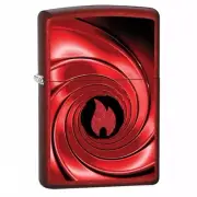 Zippo Lighter Windproof Refillable Red Colourful Swirl Design Lighter