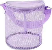 Abaodam Beach Storage Bag Toddler Beach Essentials Toy Storage Bag Beach Toy Bucket Toys & Games Shell Tote Bag Mesh Beach Tote Baby Headbands High Capacity Child Collection Bag Purple Pvc