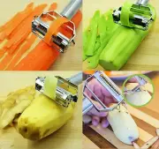 2 Sided Julienne Potato Peeler Vegetable Fruit Cutter Slicer Stainless Steel New