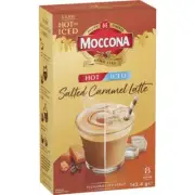 Moccona Iced Hot Salted Caramel Latte Coffee Sachets 8 Pack