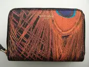 GIVENCHY PEACOCK FEATHERS Mini Printed & Coated Zip Around Wallet- NWT/ BOX