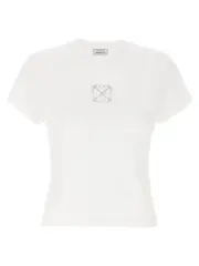 [Off-White] Off-White-Arrow Jewel T Shirt Bianco-Donna XS White