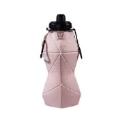 Pink and Black Cup Lid Ultimate Foldable Silicone Water Bottle - Lightweight