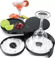 NATGAI 3-Tier Bar Glass Rimmer Bartender Tool | Bar Juice Cocktail Seasoning Box