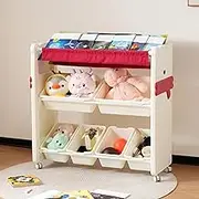 BTM Picture Bookshelf, Picture Book Rack, Toy Storage, Bookcase, HDPE Material, Storage Rack, Storage Box, Children's Shelf, Storage Case, Large Capacity, Kids' Clothes, Toy Box, Bookshelf, School