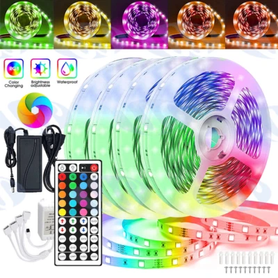 65ft 5050 RGB led light Strip Led Tape Lights Color Changing for room waterproof