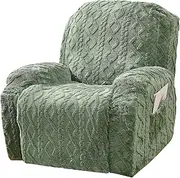 Recliner Chair Cover 1/2/3 Seater Stretch Sofa Slipcover Sofa Cover 4-Pieces/6-Pieces/8-Pieces Recliner Furniture Protector Couch Soft Non Slip with Elastic Bottom (Color : Army Green, Size : 2 seat