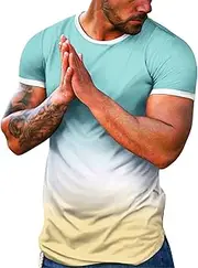 [Generic] Men's T-Shrit Relaxed Moisture Wicking Casual Gym Running T Shirt Plain Basic Shirts