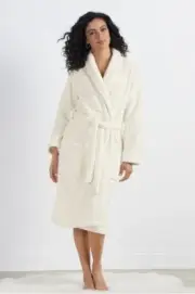 NWT Soft Surroundings Amalia Plush Cozy Bath Robe in Ivory - XL - Gift for Mom
