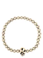 [Mcqueen] Mcqueen-Skull Beaded Gioielli Silver-Uomo OS Silver