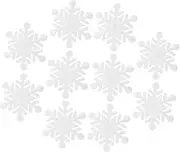 jojofuny 10Pcs White Snowflake Embroidered Cloth Patches Elegant Winter Themed Appliques for Jackets Backpacks Costumes Durable Snowflake Design for Stylish Decoration