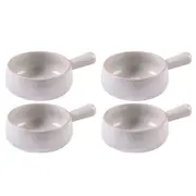 4x Ladelle Nestle Noodle/Soup/Pasta 22.8cm Round Stoneware Bowl Dinner Dish WHT