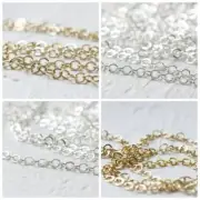 One Foot Plated Textured Brass Flat Ring Chain - 5mm (4488C)